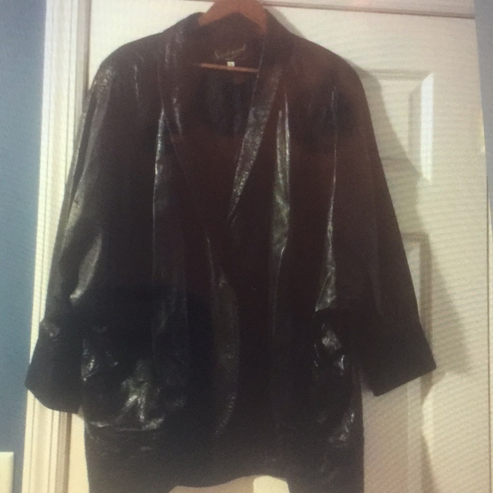 Women’s Black Faux Leather Jacket size L